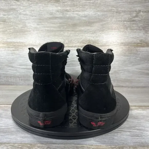 Vans Men’s Sk8-Hi Flame Black Suede High Top Sneakers Size 10 - Picture 4 of 8